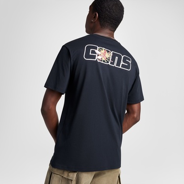 Converse Erkek Loose Fit Baskılı Siyah T-Shirt