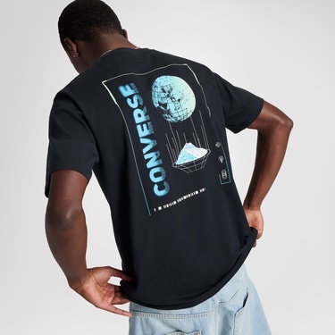  Converse Erkek Grafik Baskılı Siyah T-Shirt