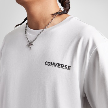  Converse Erkek Grafik Baskılı Beyaz T-Shirt