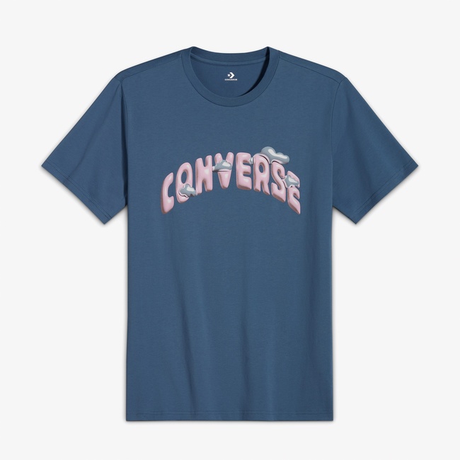  Converse Erkek Baskılı Mavi T-Shirt
