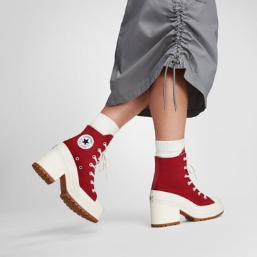  Converse Chuck 70 De Luxe Heel Unisex Kırmızı Platform Sneaker