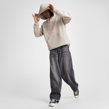  Converse Erkek Loose Fit Bej Hoodie