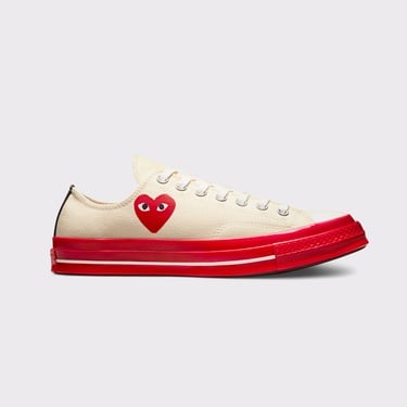 Converse X Comme Des Garçons Play Chuck 70 Unisex Krem Sneaker