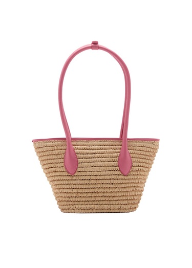  Mango Kadın Doğal Lifli Sepet Çanta Şeker Pembe