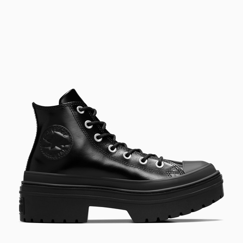  Converse Chuck Taylor All Star Lugged Heel Kadın Siyah Deri Platform Bot