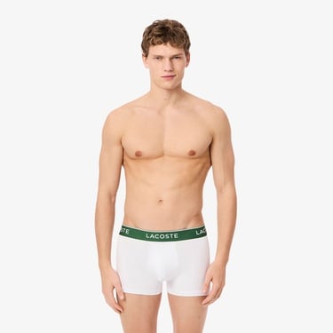  Lacoste Erkek 3'lü Beyaz Boxer