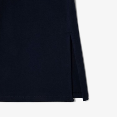  Kadın Flare Fit Kısa Kollu Bisiklet Yaka Lacivert Elbise