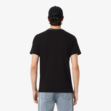  Lacoste Erkek Regular Fit Bisiklet Yaka Siyah T-Shirt