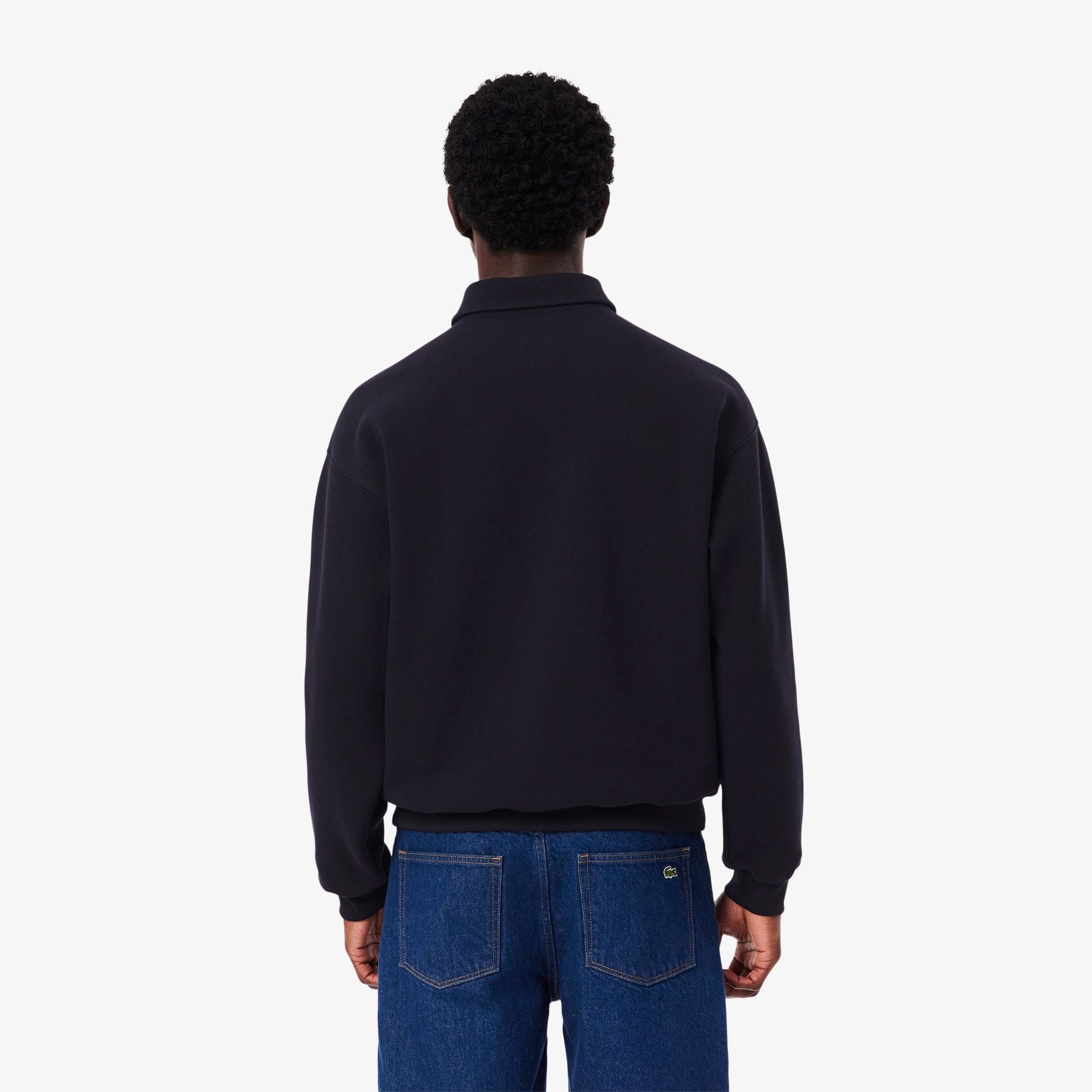 Lacoste Erkek Loose Fit Polo Yaka Lacivert Sweatshirt