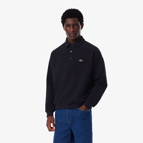  Lacoste Erkek Loose Fit Polo Yaka Lacivert Sweatshirt