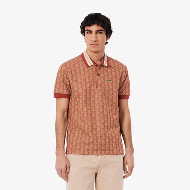  Lacoste Erkek Classic Fit Monogram Kırmızı Polo