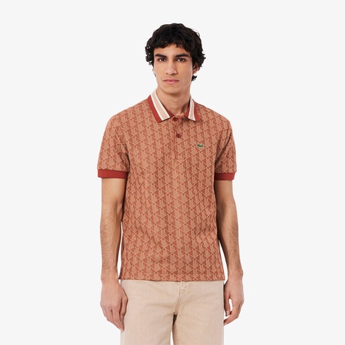  Lacoste Erkek Classic Fit Monogram Kırmızı Polo