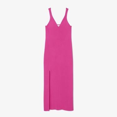  Lacoste Kadın Kolsuz V Yaka Pembe Elbise