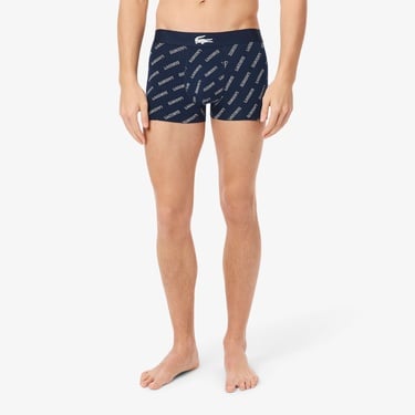  Lacoste Erkek Desenli 3'lü Renkli Boxer
