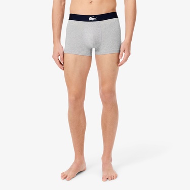  Lacoste Erkek Desenli 3'lü Renkli Boxer