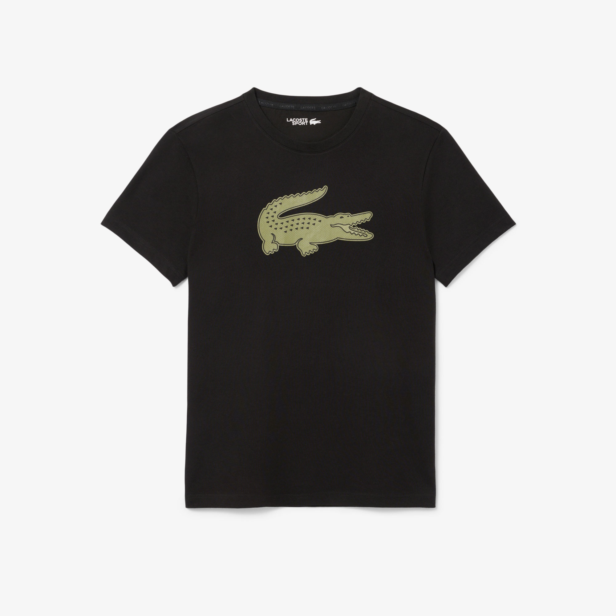 Lacoste Erkek Regular Fit Bisiklet Yaka Baskılı Siyah T-Shirt