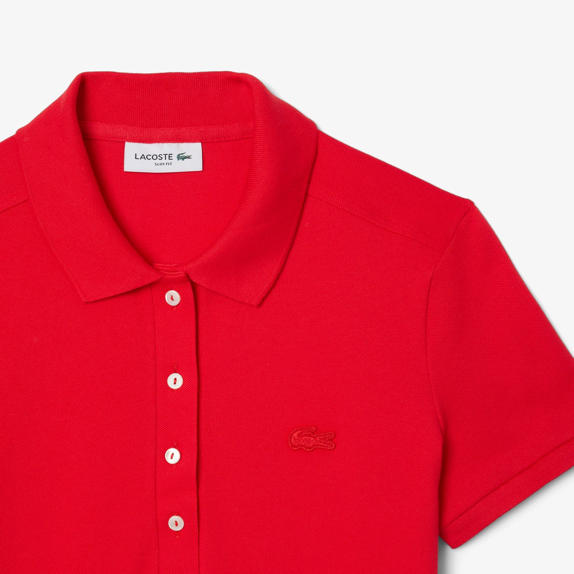 Lacoste Kadın Slim Fit Kısa Kollu Polo Yaka Kırmızı Elbise