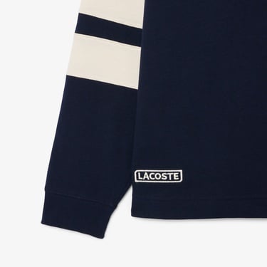  Lacoste Erkek Classic Fit Uzun Kollu Polo Yaka Renk Bloklu Lacivert Rugby Polo
