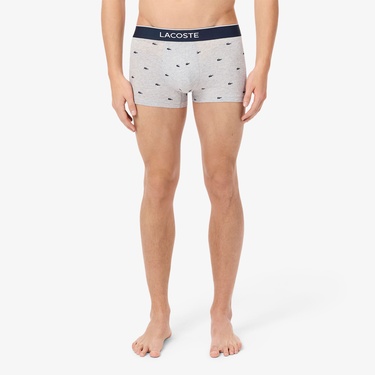  Lacoste Erkek Desenli 3'lü Renkli Boxer