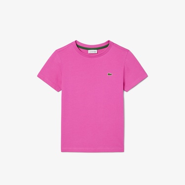  Lacoste Çocuk Bisiklet Yaka Pembe T-Shirt