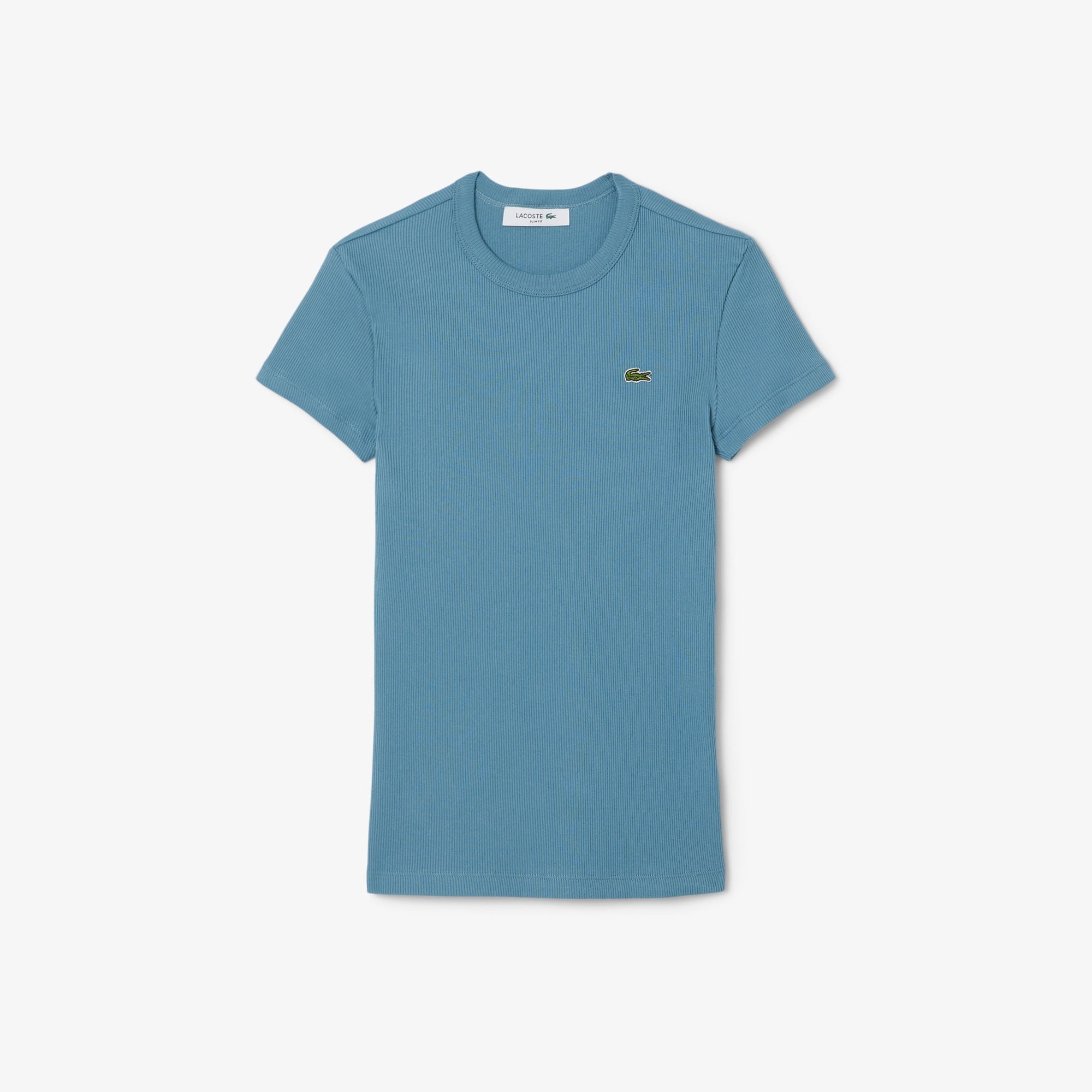 Lacoste Kadın Slim Fit Bisiklet Yaka Mavi T-Shirt