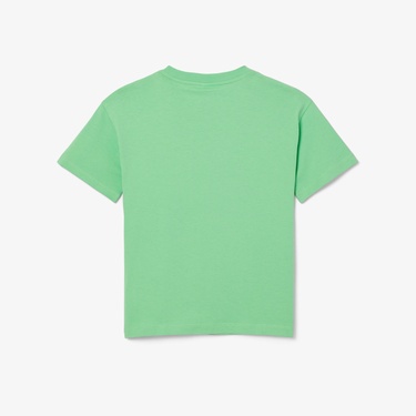  Lacoste Çocuk Bisiklet Yaka Baskılı Yeşil T-shirt