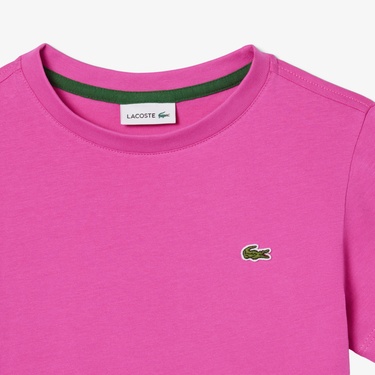  Lacoste Çocuk Bisiklet Yaka Pembe T-Shirt