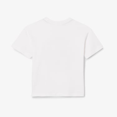  Lacoste Çocuk Bisiklet Yaka Baskılı Beyaz T-Shirt