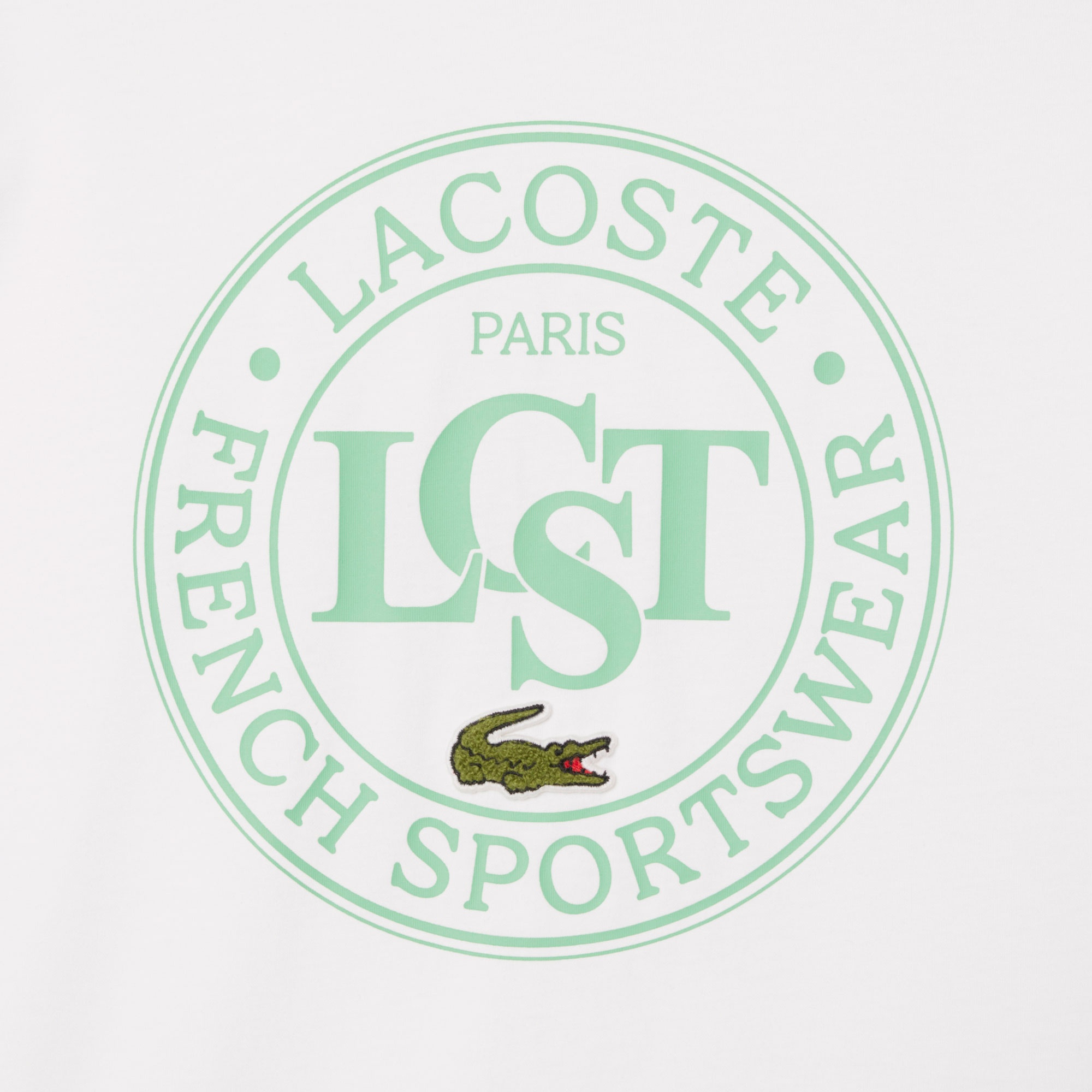 Lacoste Çocuk Bisiklet Yaka Baskılı Beyaz T-Shirt