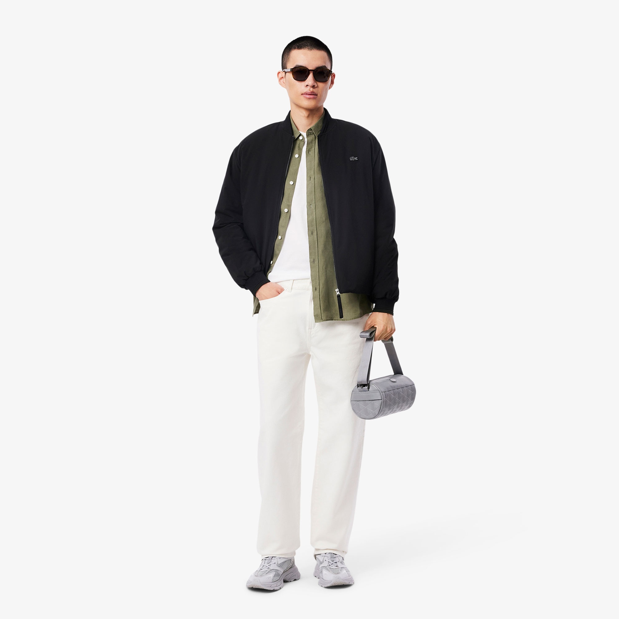 Lacoste Erkek Regular Fit Düğmeli Yaka Keten Haki Gömlek