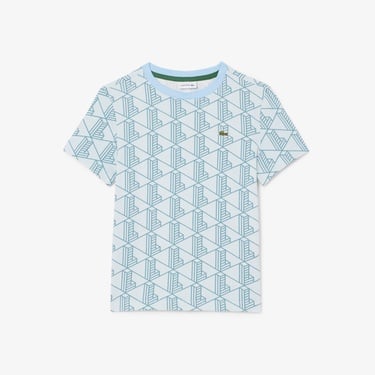  Lacoste Çocuk Bisiklet Yaka Monogram Mavi T-Shirt