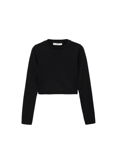  Mango Kadın Kısa Modal Tişört Siyah