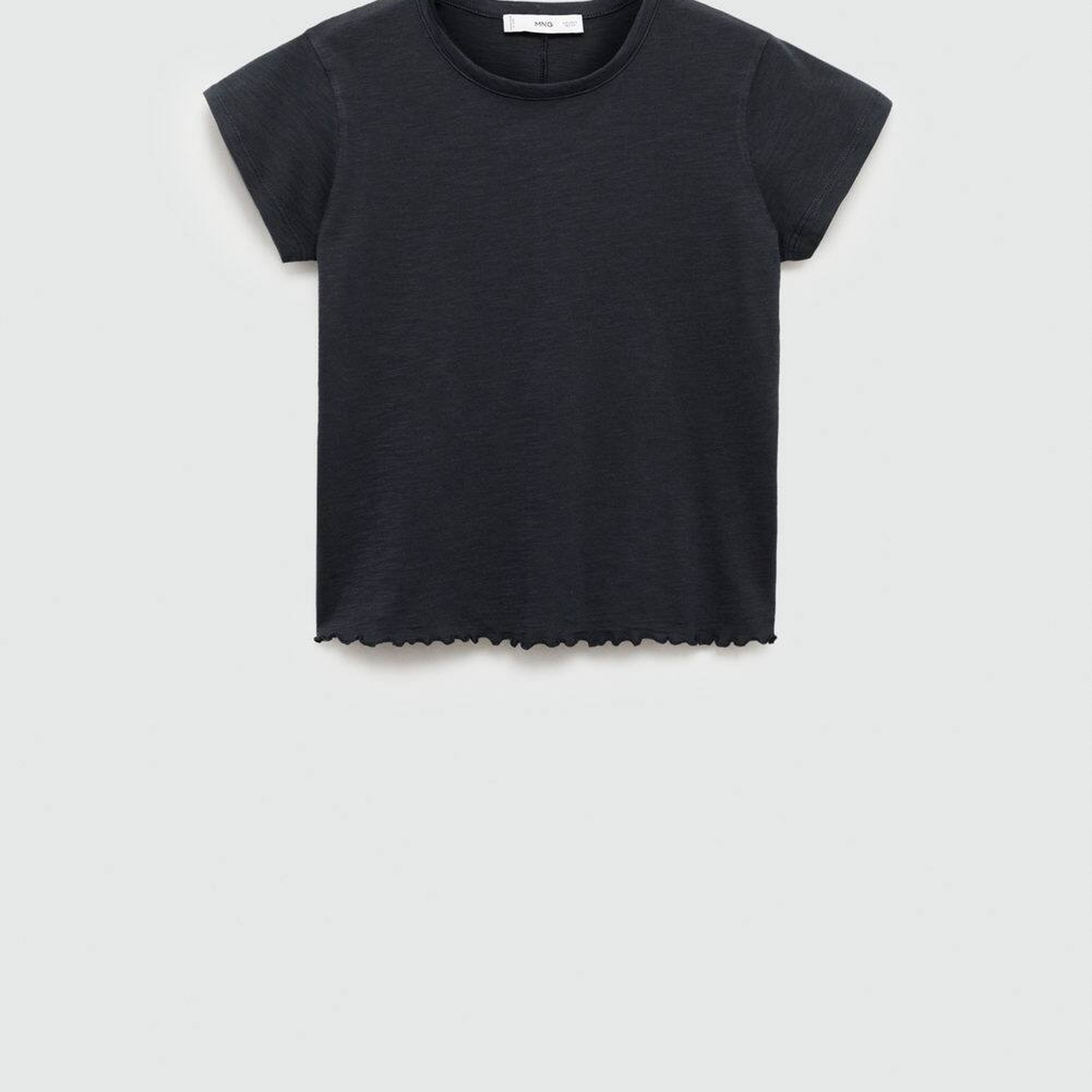 Mango Kadın Kısa Kollu Pamuklu Tişört Siyah