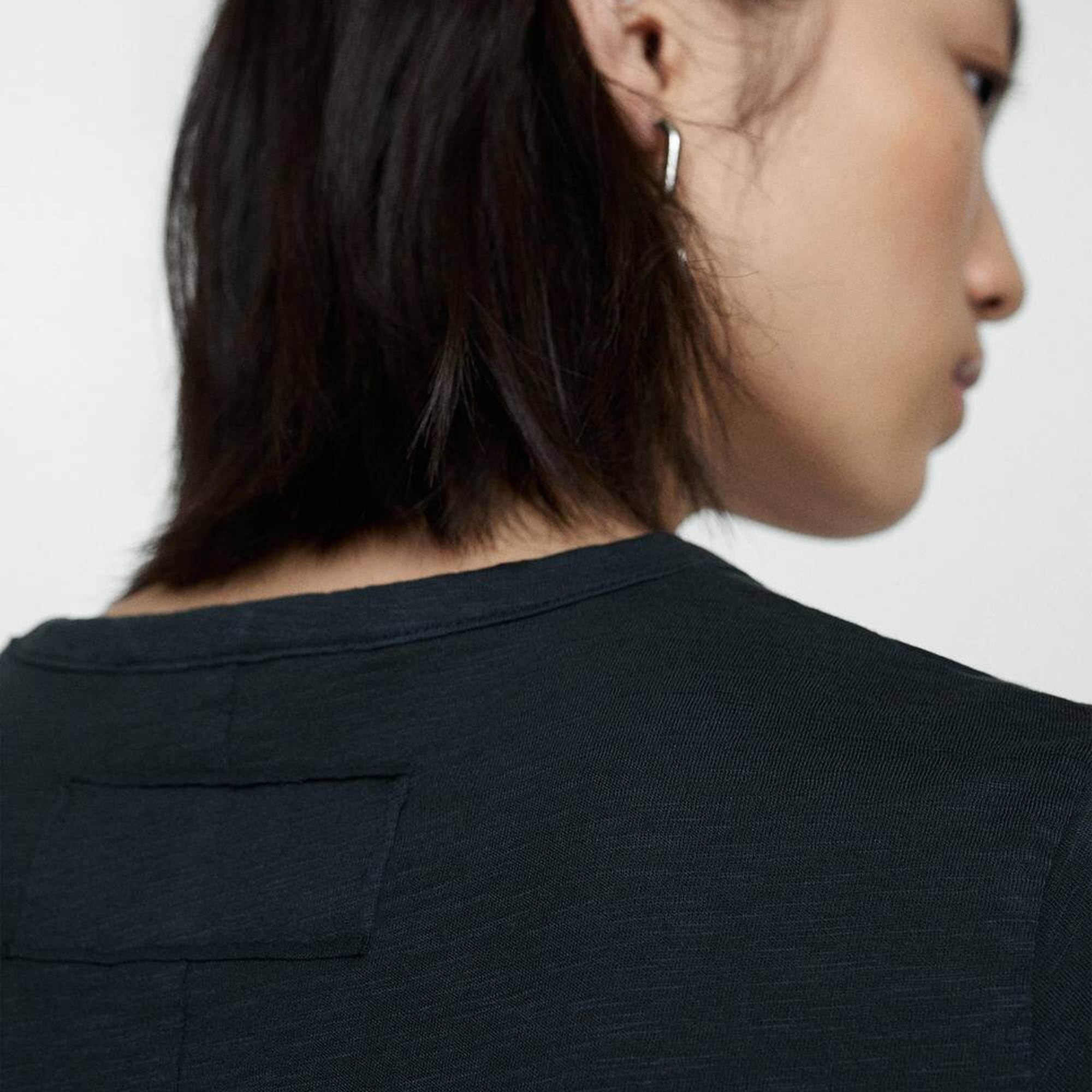 Mango Kadın Kısa Kollu Pamuklu Tişört Siyah