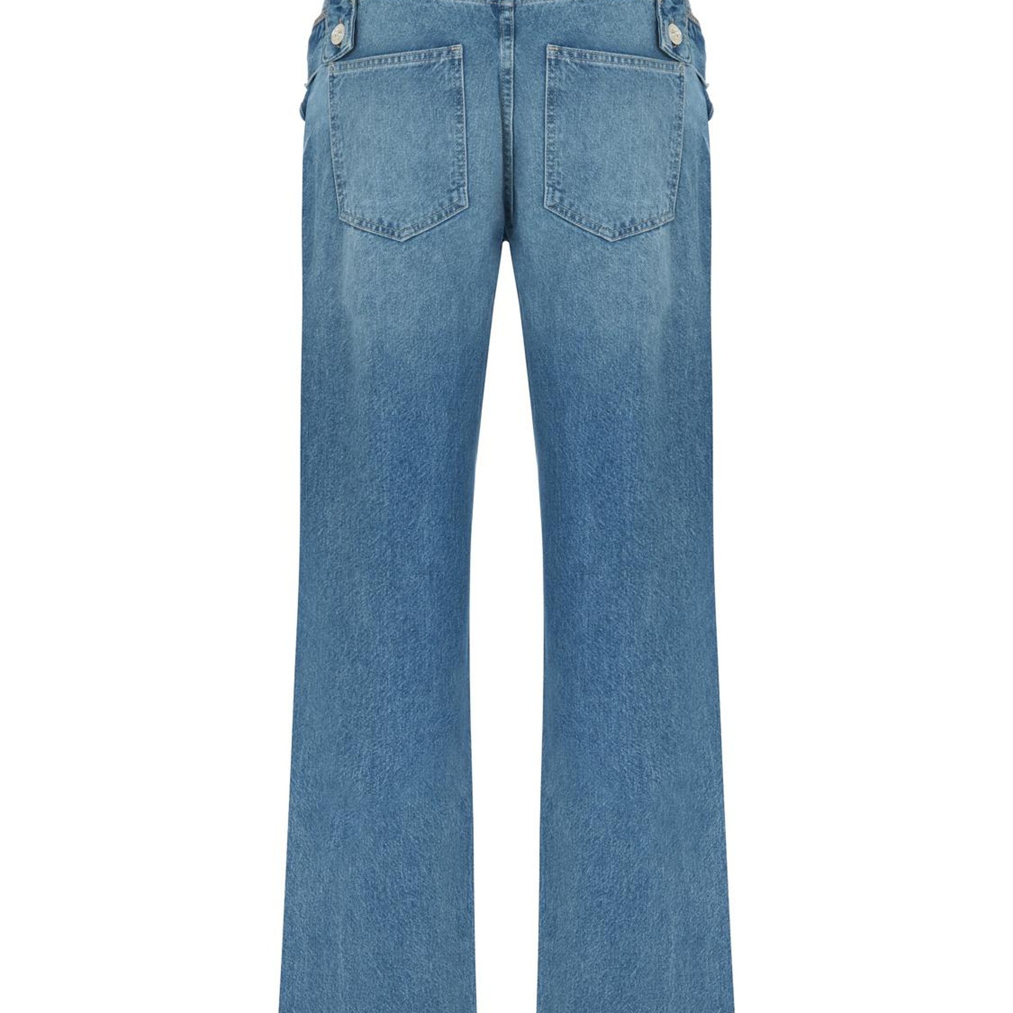 Fermuar Kapamalı Pencereli Jean Pantolon