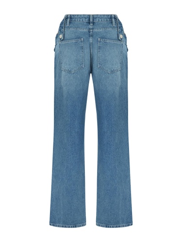  Fermuar Kapamalı Pencereli Jean Pantolon