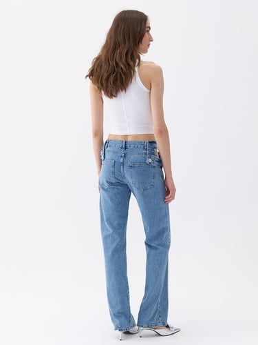  Fermuar Kapamalı Pencereli Jean Pantolon