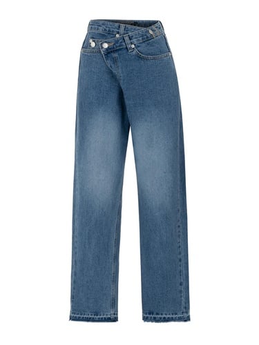  Asimetrik Kapamalı Jean Pantolon