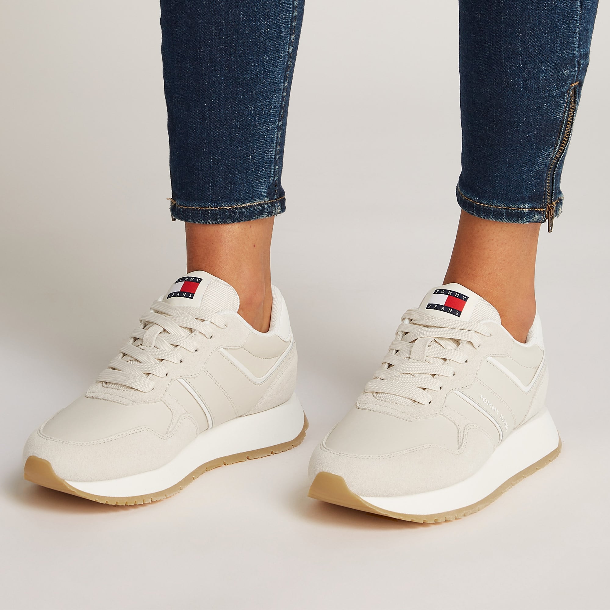 Tommy Hilfiger Tommy Hilfiger Eva Retro Runner Kadın Bej Sneaker | FashFed Bej - 7. görsel