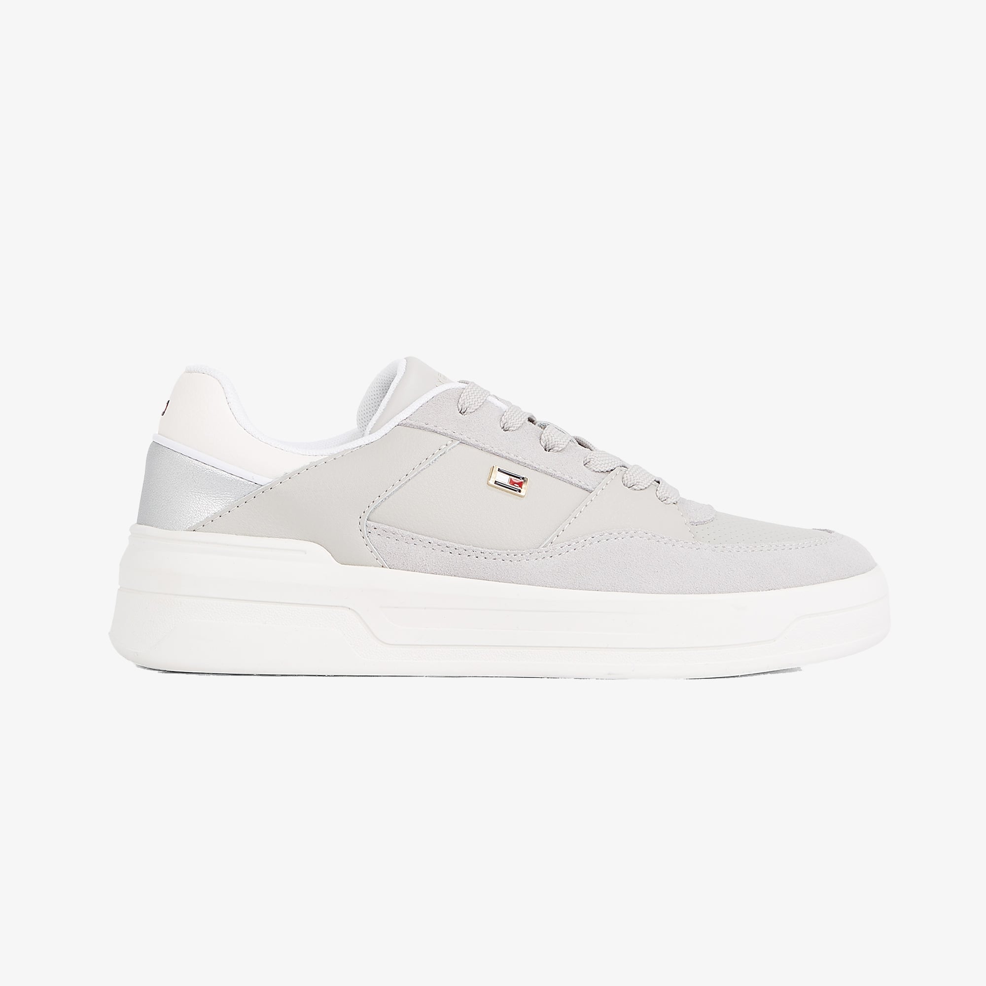  Tommy Hilfiger Essent Basket Metallic Kadın Gri Sneaker