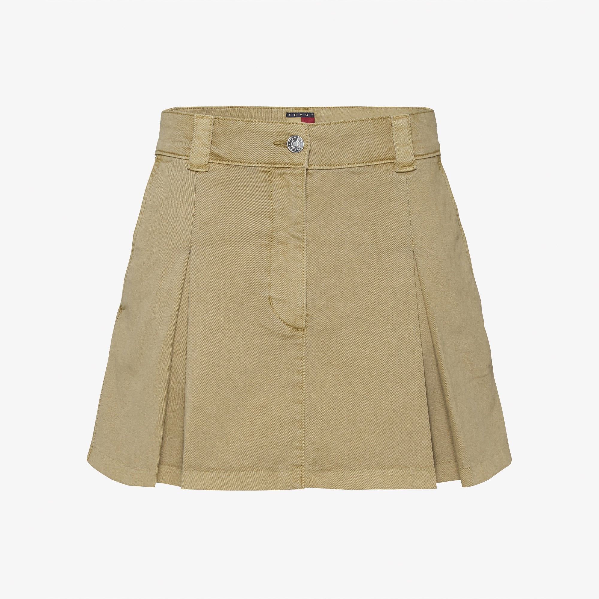 Tommy Jeans Mini Front Pleats Kadın Bej Etek