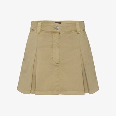  Tommy Jeans Mini Front Pleats Kadın Bej Etek