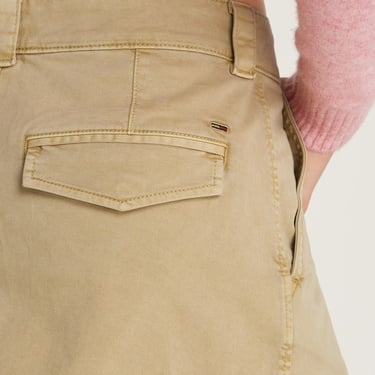  Tommy Jeans Mini Front Pleats Kadın Bej Etek