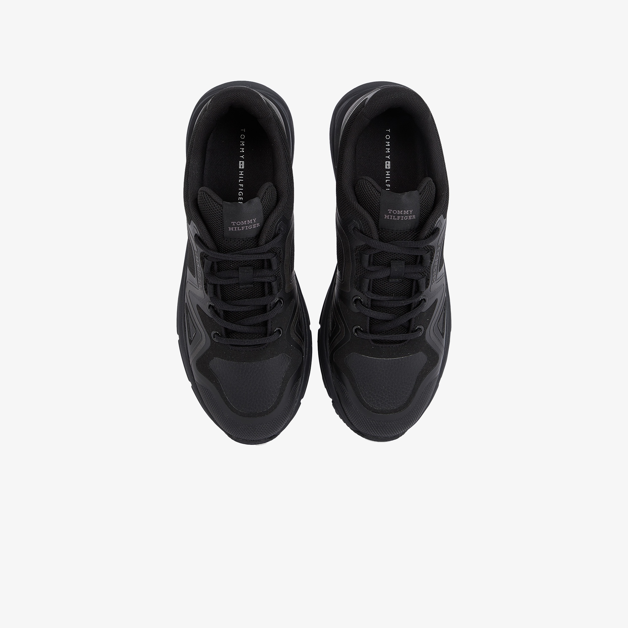 Tommy Hilfiger Runner Tech Knit Mix Erkek Siyah Sneaker