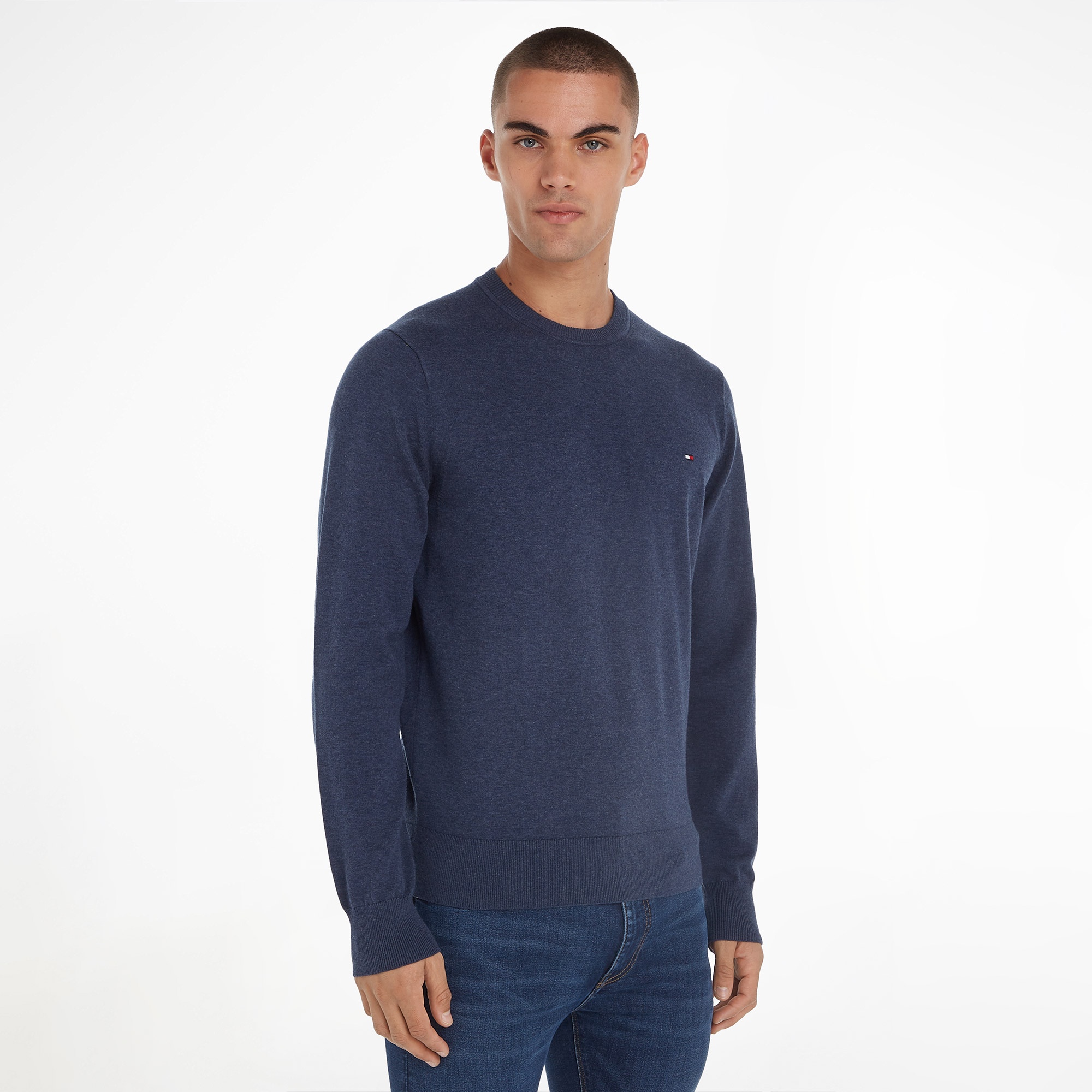 Tommy Hilfiger Erkek Mavi Triko