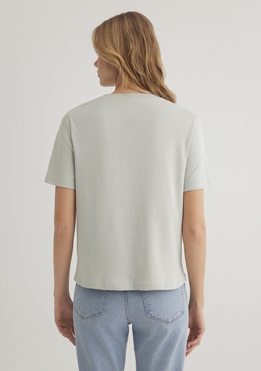  Mavi Yeşil Basic Tişört Semi Slim Fit / Yarı Dar Kesim 1612916-70084