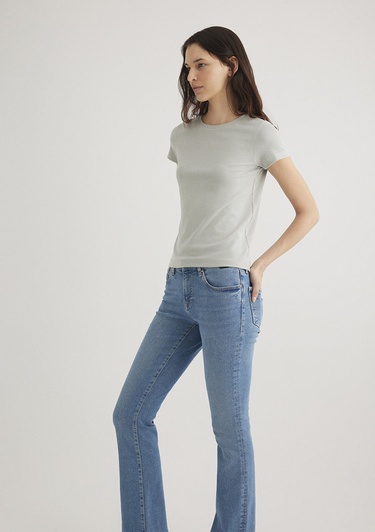  Mavi Gri Tişört Slim Fit / Dar Kesim 1612904-70084