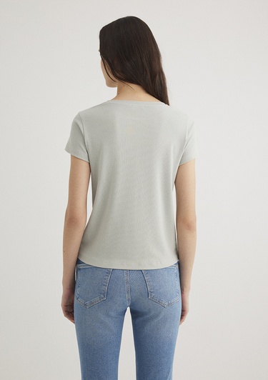  Mavi Gri Tişört Slim Fit / Dar Kesim 1612904-70084