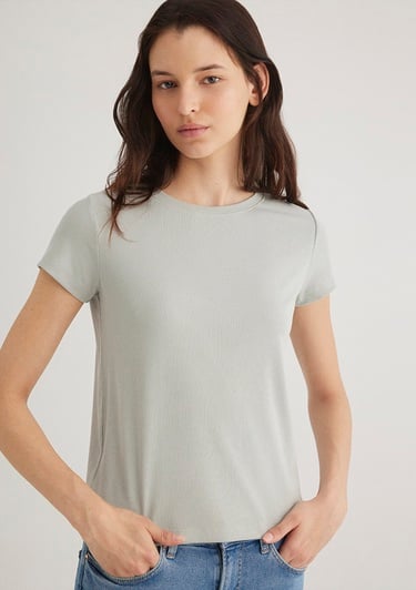  Mavi Gri Tişört Slim Fit / Dar Kesim 1612904-70084