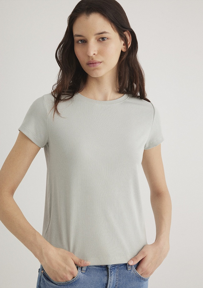  Mavi Gri Tişört Slim Fit / Dar Kesim 1612904-70084